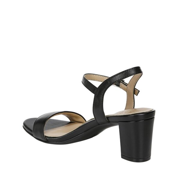 NWT Naturalizer Bristol Ankle Strap Chunky Block Heel Sandal Black Smooth 7M - Picture 8 of 16
